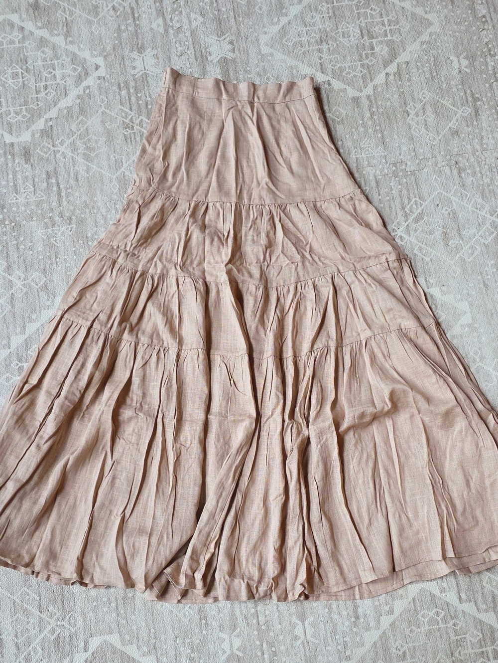 Mable Tiered Maxi Skirt in Soft Blush